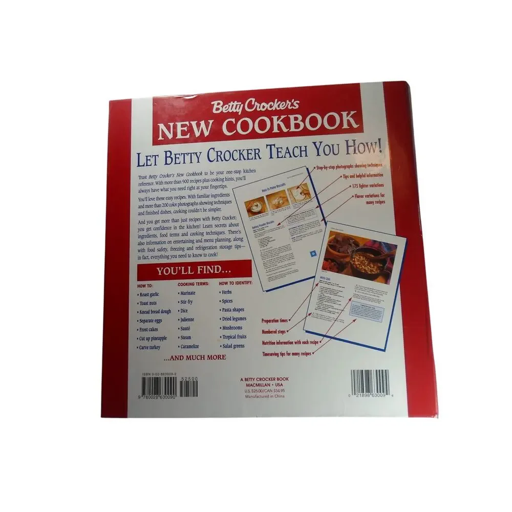 Rare Betty Crocker's New Cookbook 7th Ed. VTG 1996. HC Ring-Bound Granny Chic